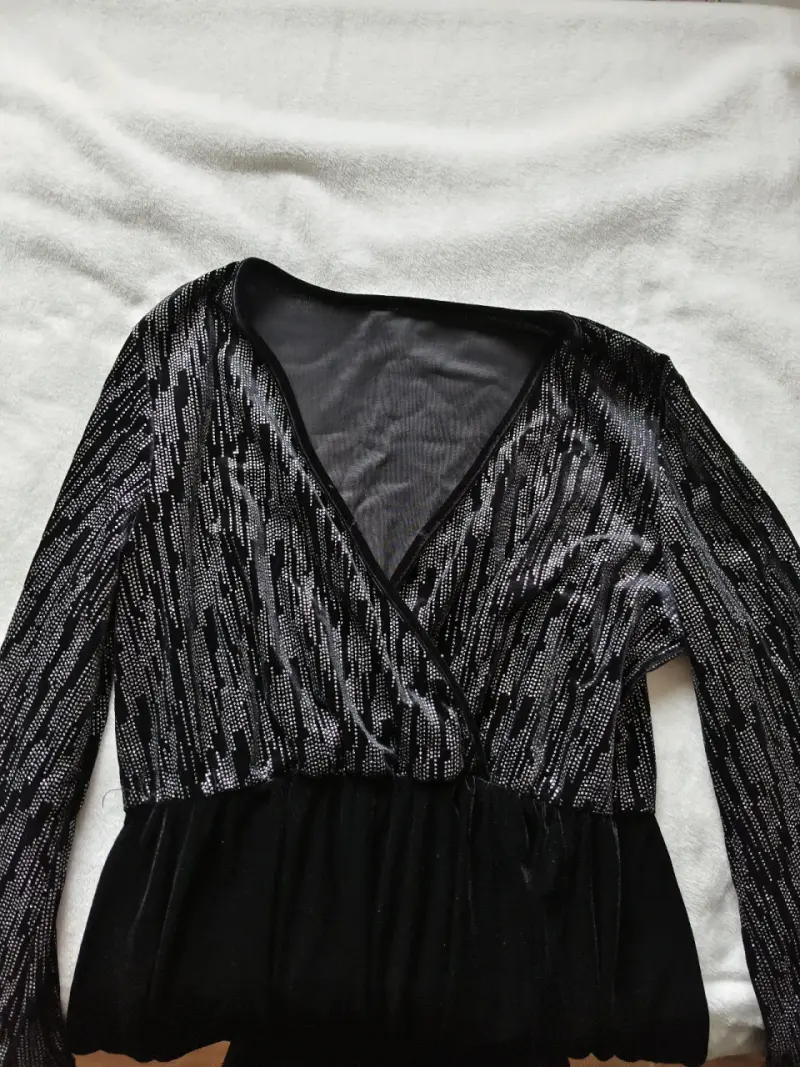 Vestido negro con brillo para mujer - 3