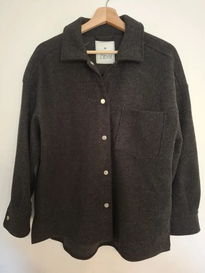 Chaqueta de lana gris Zibel mujer Talla M - 3