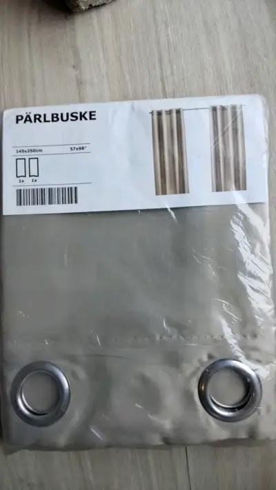 Cortina Pärlbuske de Tela Beige 145x250 cm - miniatura 1