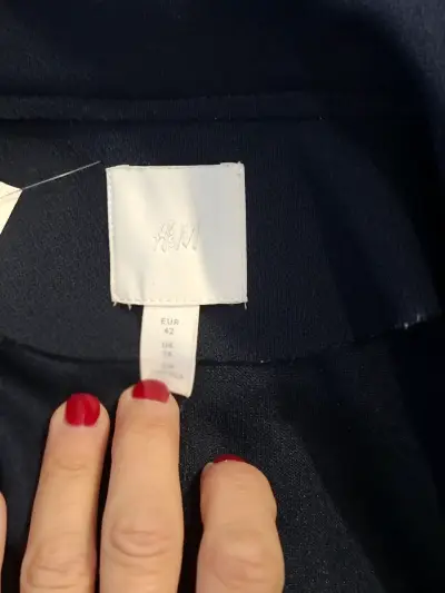 Abrigo azul marino elegante mujer Talla 42 - miniatura 4