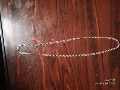Cadena de plata estilo cubano - miniatura 1