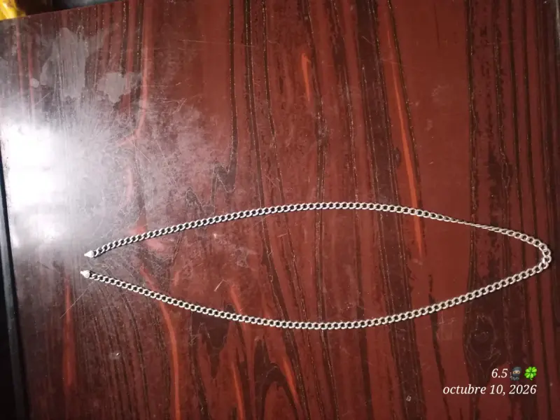 Cadena de plata estilo cubano - 2