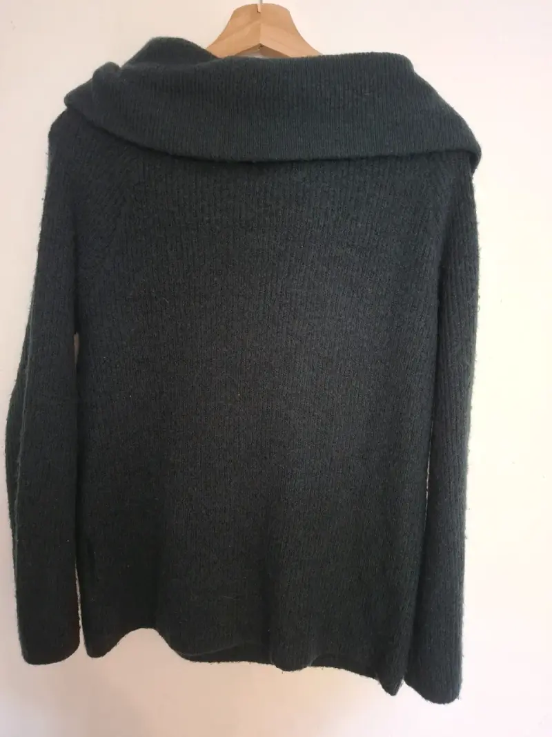 Suéter de lana verde oscuro cuello alto Talla S - 3