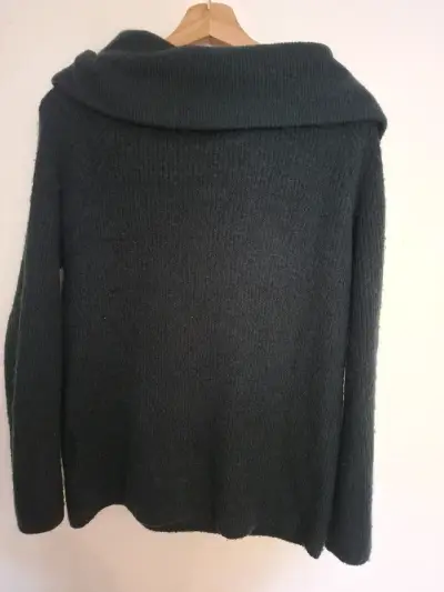 Suéter de lana verde oscuro cuello alto Talla S - miniatura 3