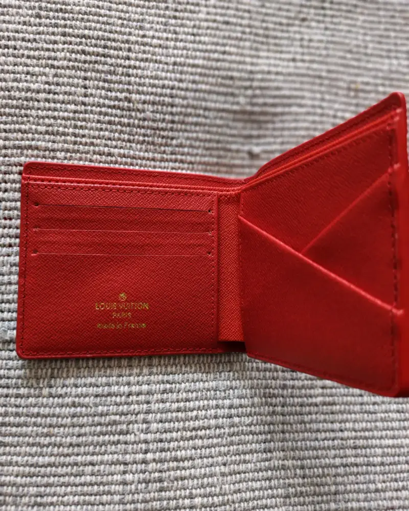 Billetera Louis Vuitton x Supreme roja de cuero - 3