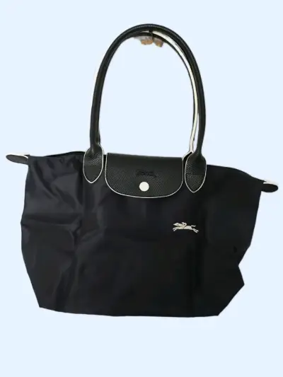 Bolso de mano negro Longchamp con asas largas - miniatura 1