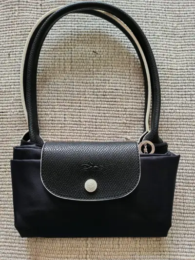 Bolso de mano negro Longchamp con asas largas - miniatura 3