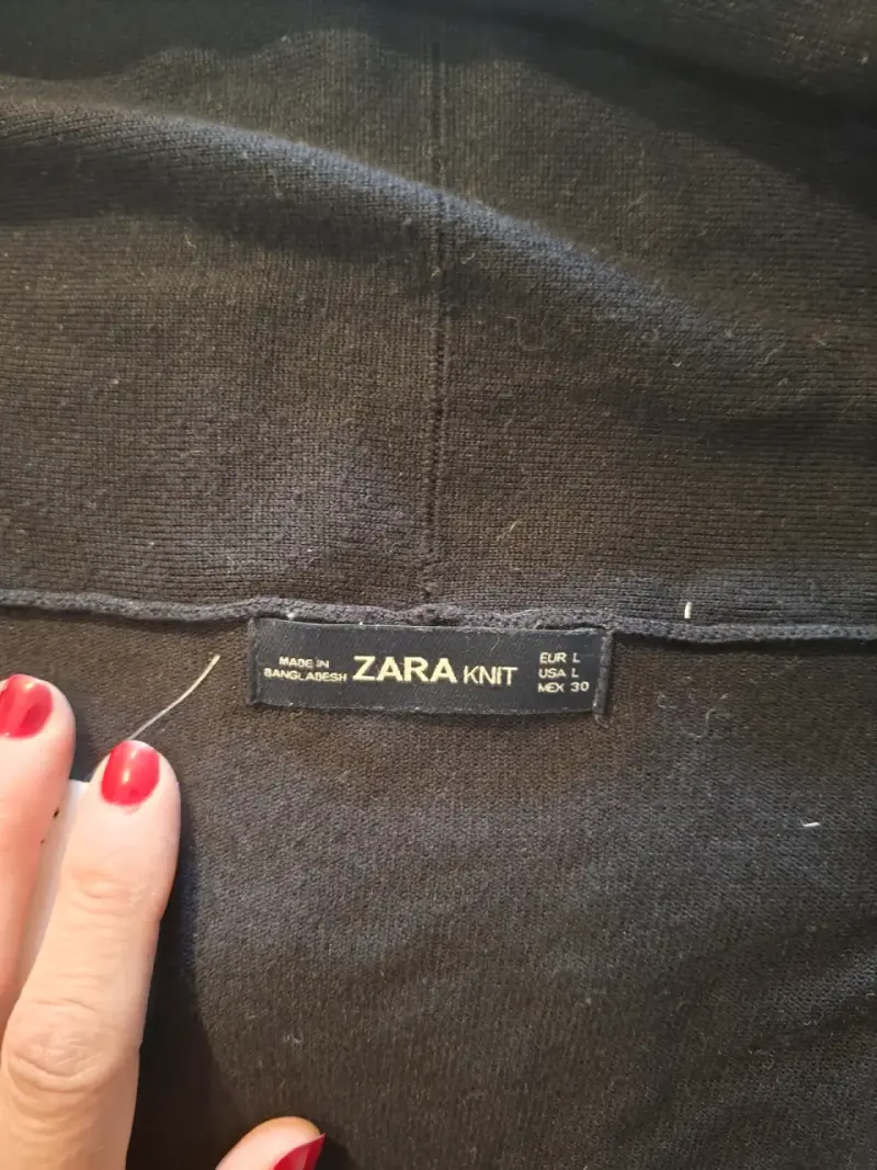 Cárdigan negro de mujer Zara Talla L - 4