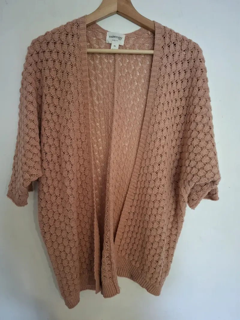 Cárdigan tejido rosa talla XL - 2