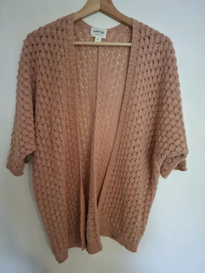 Cárdigan tejido rosa talla XL - miniatura 2