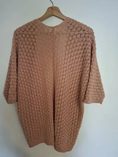 Cárdigan tejido rosa talla XL - miniatura 3