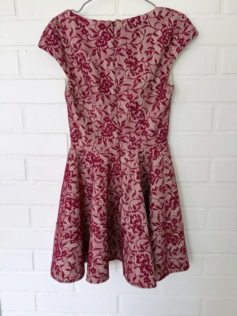 Vestido de encaje floral rojo Topshop - 2