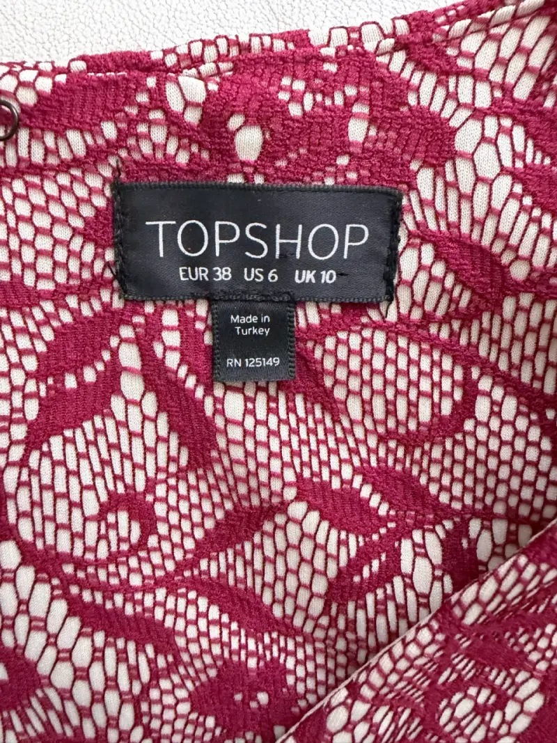 Vestido de encaje floral rojo Topshop - 3