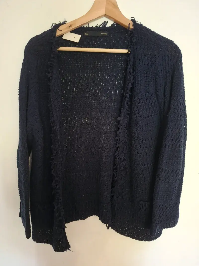Cardigan tejido azul marino mujer Talla L - 2