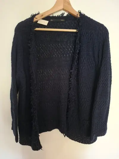 Cardigan tejido azul marino mujer Talla L - miniatura 2