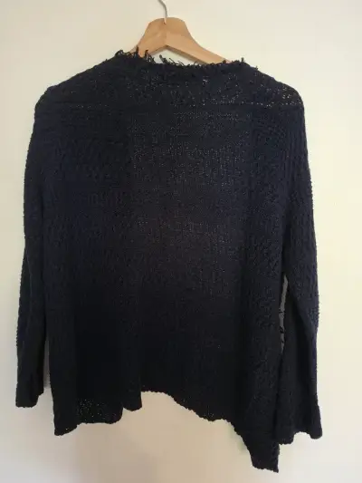 Cardigan tejido azul marino mujer Talla L - miniatura 3