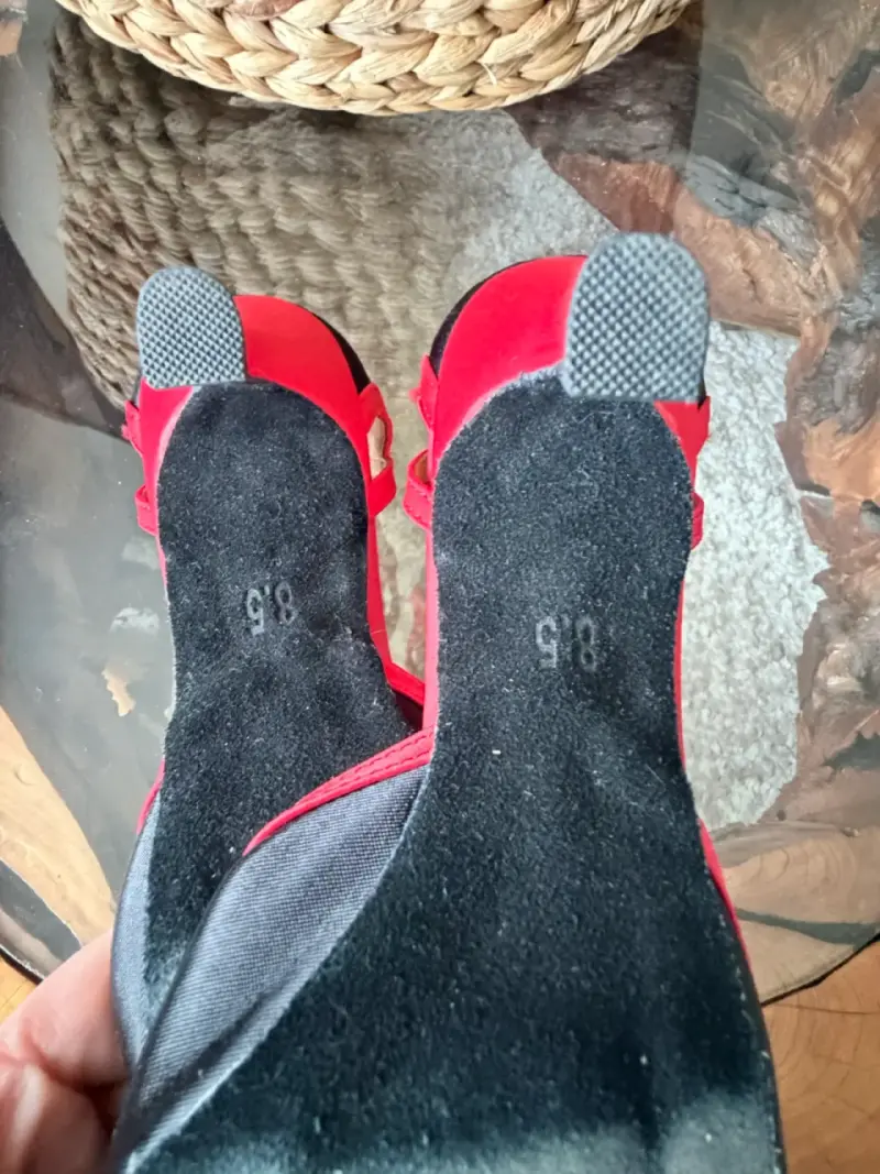 Zapatos de baile rojos con lazo para mujer - 4
