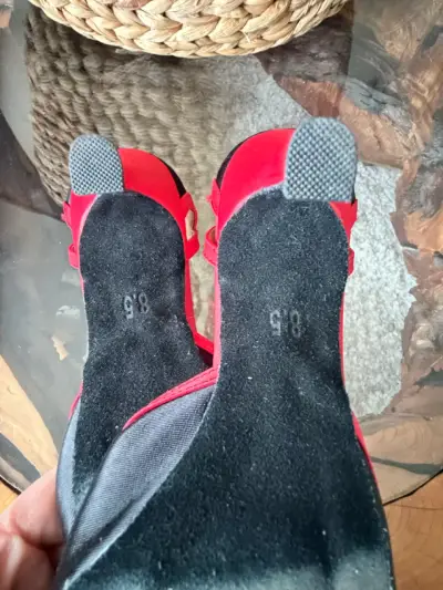 Zapatos de baile rojos con lazo para mujer - miniatura 4