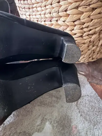 Botines de tacón negro para mujer con cierre - miniatura 3