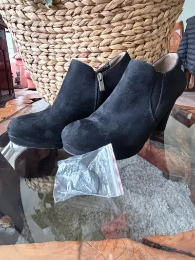 Botines de tacón negro para mujer con cierre - miniatura 4