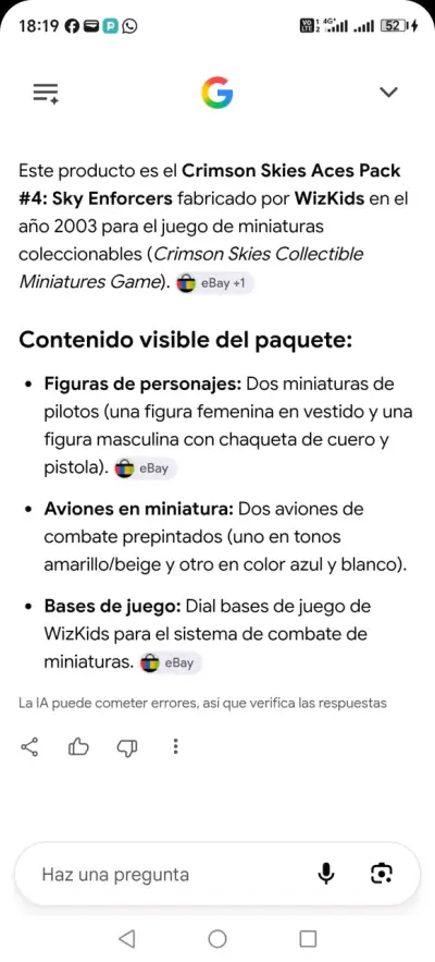 Figuras de colección Crimson Skies Aces Pack #4 - miniatura 5
