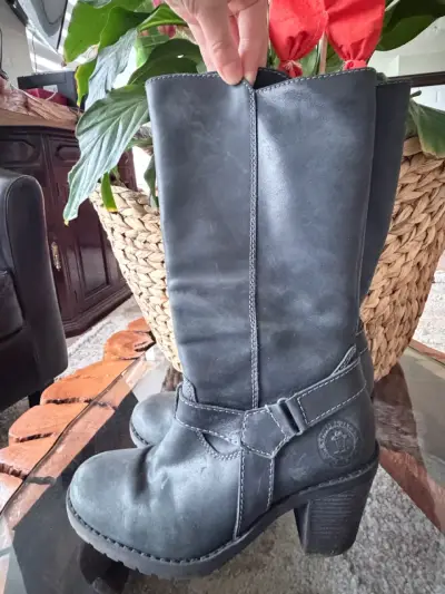 Botas de cuero negro Panama Jack con tacón - miniatura 2