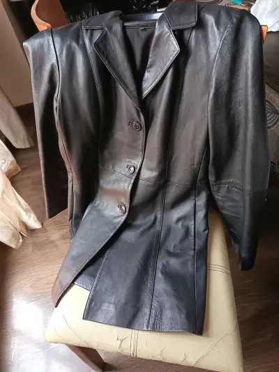 Chaqueta de cuero negro Gipsy para mujer - miniatura 2