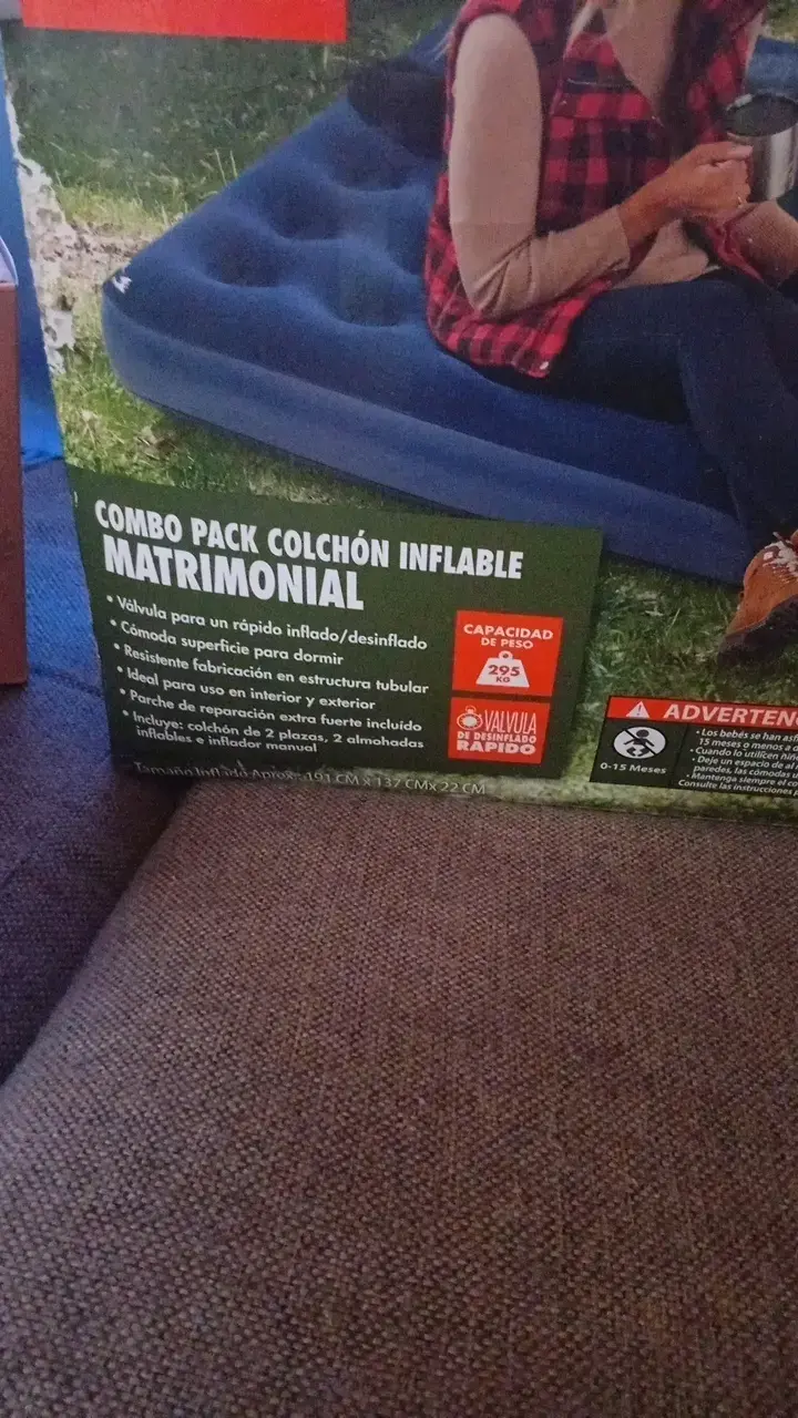 Colchón inflable matrimonial con bomba incluida - 2