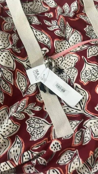 Bolso de tela estampado floral rojo - miniatura 2