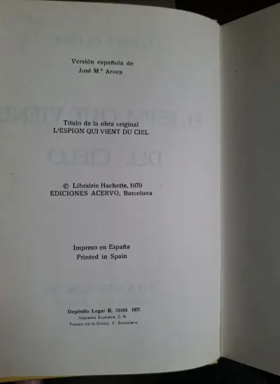 Libro 'El Espía Que Viene del Cielo' edición 1970 - miniatura 4