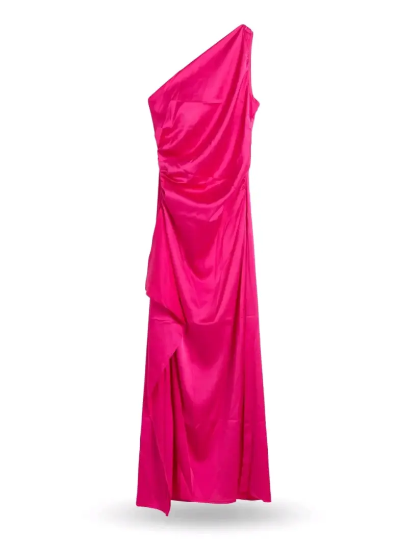 Vestido de fiesta fucsia asimétrico - 2