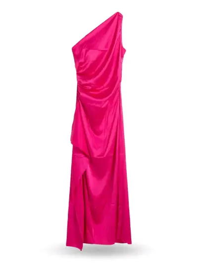 Vestido de fiesta fucsia asimétrico - miniatura 2
