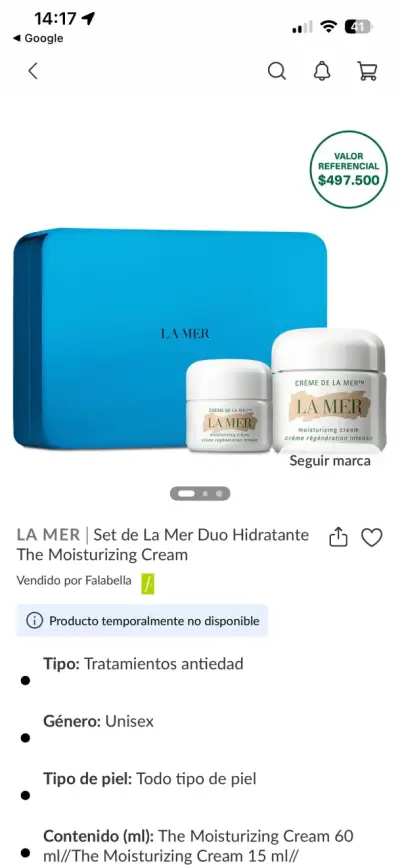 Set de lujo, Crema Hidratante La Mer Duet - miniatura 3