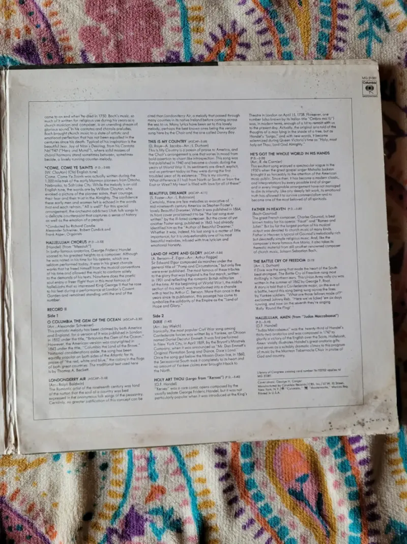 Vinilo The Mormon Tabernacle Choir Album - 5