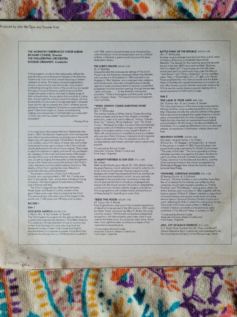 Vinilo The Mormon Tabernacle Choir Album - 6