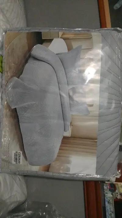 Cubrecama gris diseño floral para cama de 2 plaz - miniatura 1