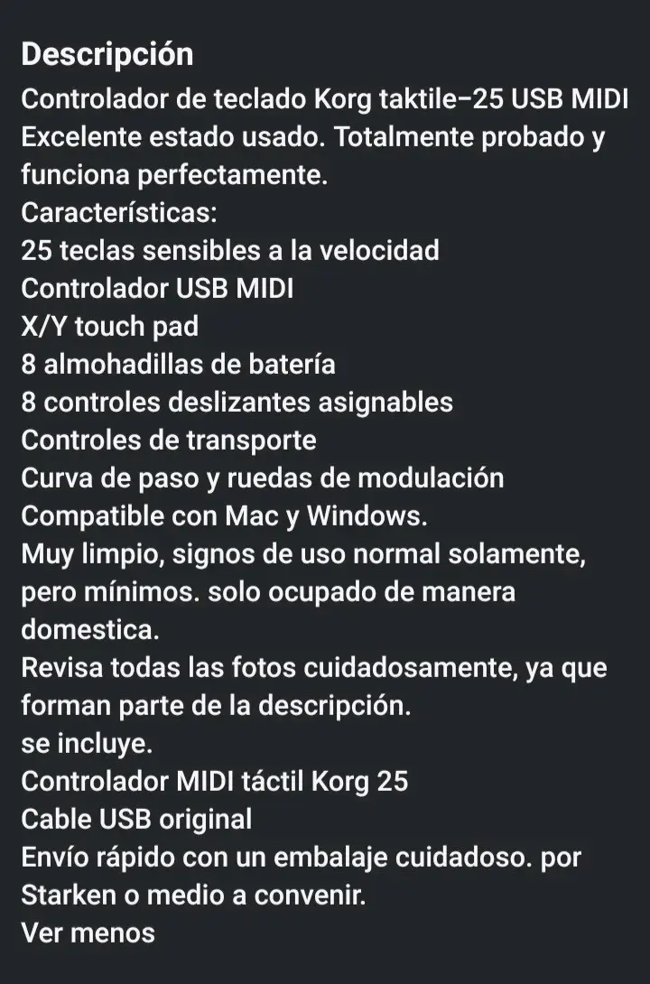 Controlador MIDI Korg Taktile-25 USB en buen estado - 4