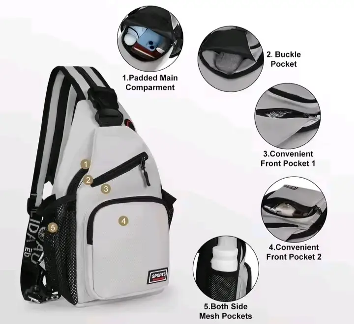 Mochila/bandolera impermeable con múltiples bolsi - 2