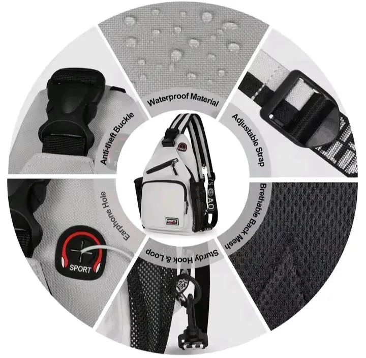 Mochila/bandolera impermeable con múltiples bolsi - 4