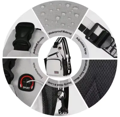 Mochila/bandolera impermeable con múltiples bolsi - miniatura 4