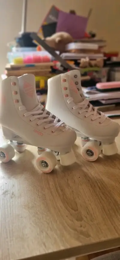 Patines de cuatro ruedas Oxelo blancos talla  37 - miniatura 1