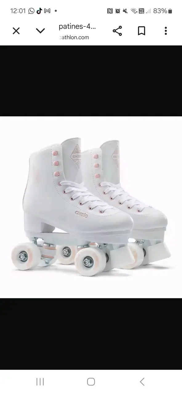 Patines de cuatro ruedas Oxelo blancos talla  37 - 4