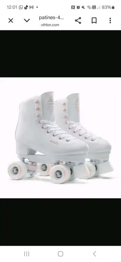 Patines de cuatro ruedas Oxelo blancos talla  37 - miniatura 4