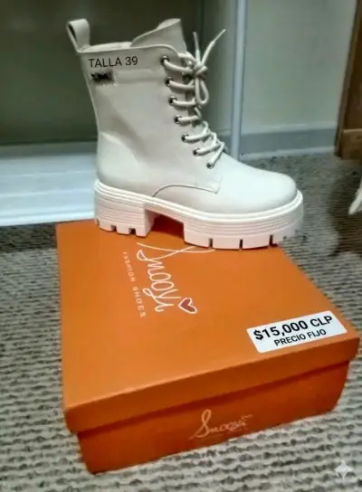 Botines de mujer blancos talla 39 - miniatura 1