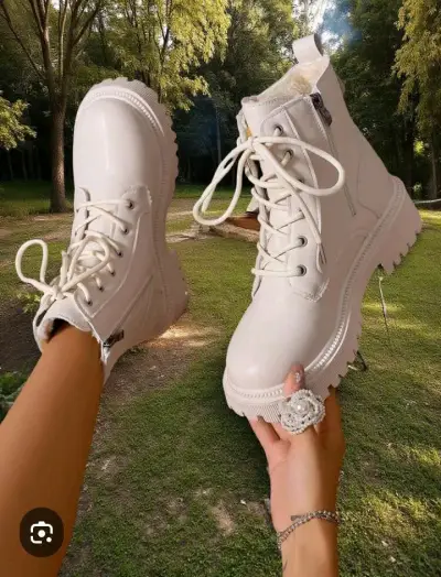 Botines de mujer blancos talla 39 - miniatura 2