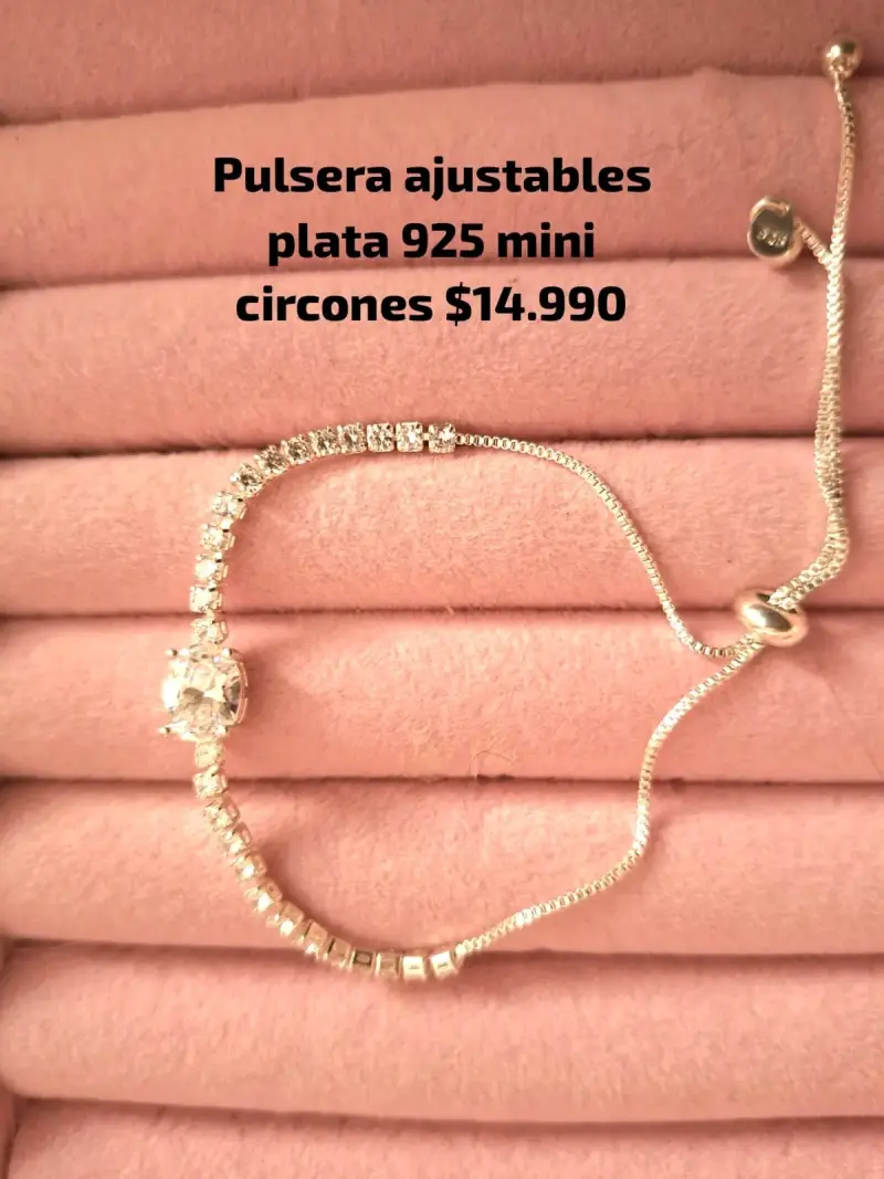 Pulsera ajustable de plata 925 con circones