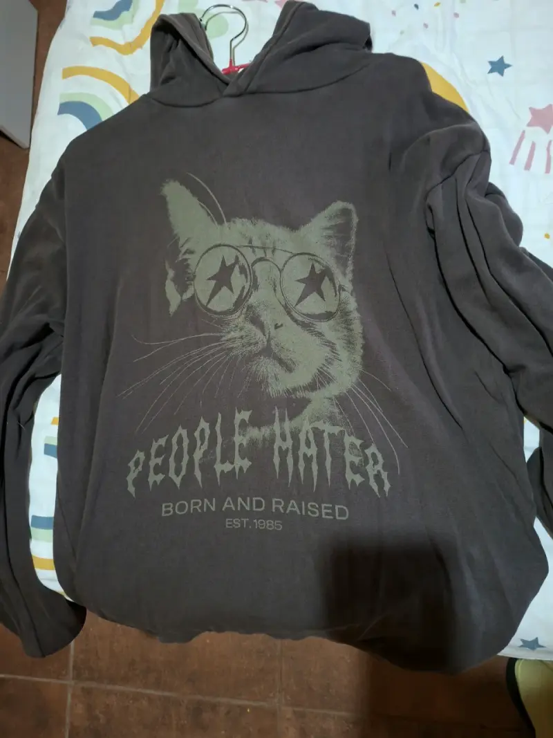 Polerón con capucha Foster diseño de gato - 1