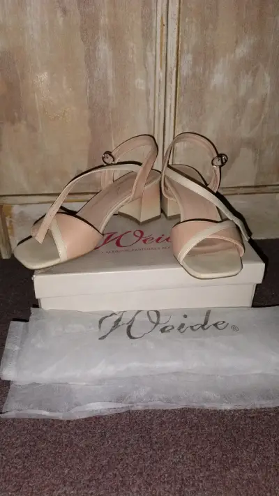 Sandalias de tacón Weide color beige número 38 - miniatura 2