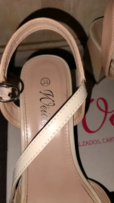 Sandalias de tacón Weide color beige número 38 - miniatura 4