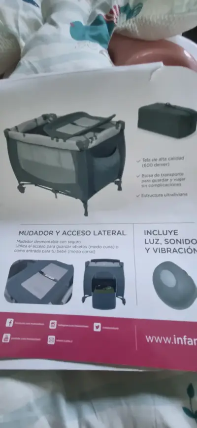 Cuna corral Infanti con cambiador y vibración - miniatura 2